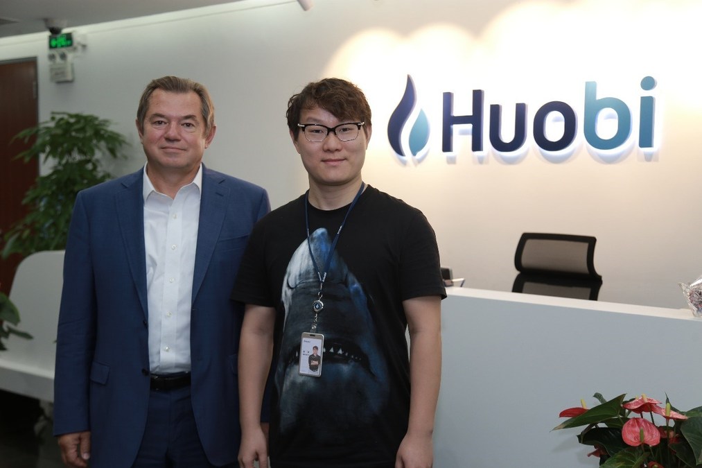 Huobi and Sinohope co-founder Leon Li (Right).
