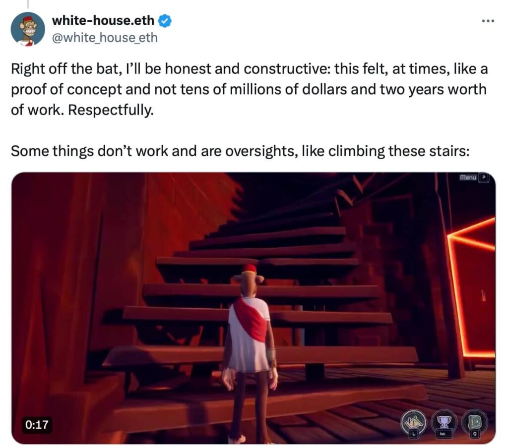 X post on Yuga Labs Otherside