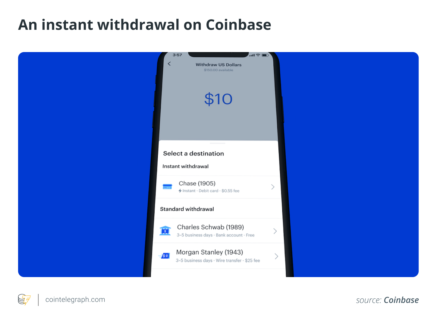 An instant withdrawal on Coinbase An instant withdrawal on Coinbase