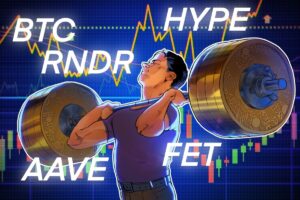 Bitcoin price cools going into Fed rate hike week, HYPE, AAVE, RNDR, FET still look bullish